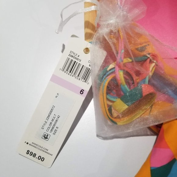 Anne Cole Plumeria Twist-Front One-Piece Size 6 - Picture 7 of 9